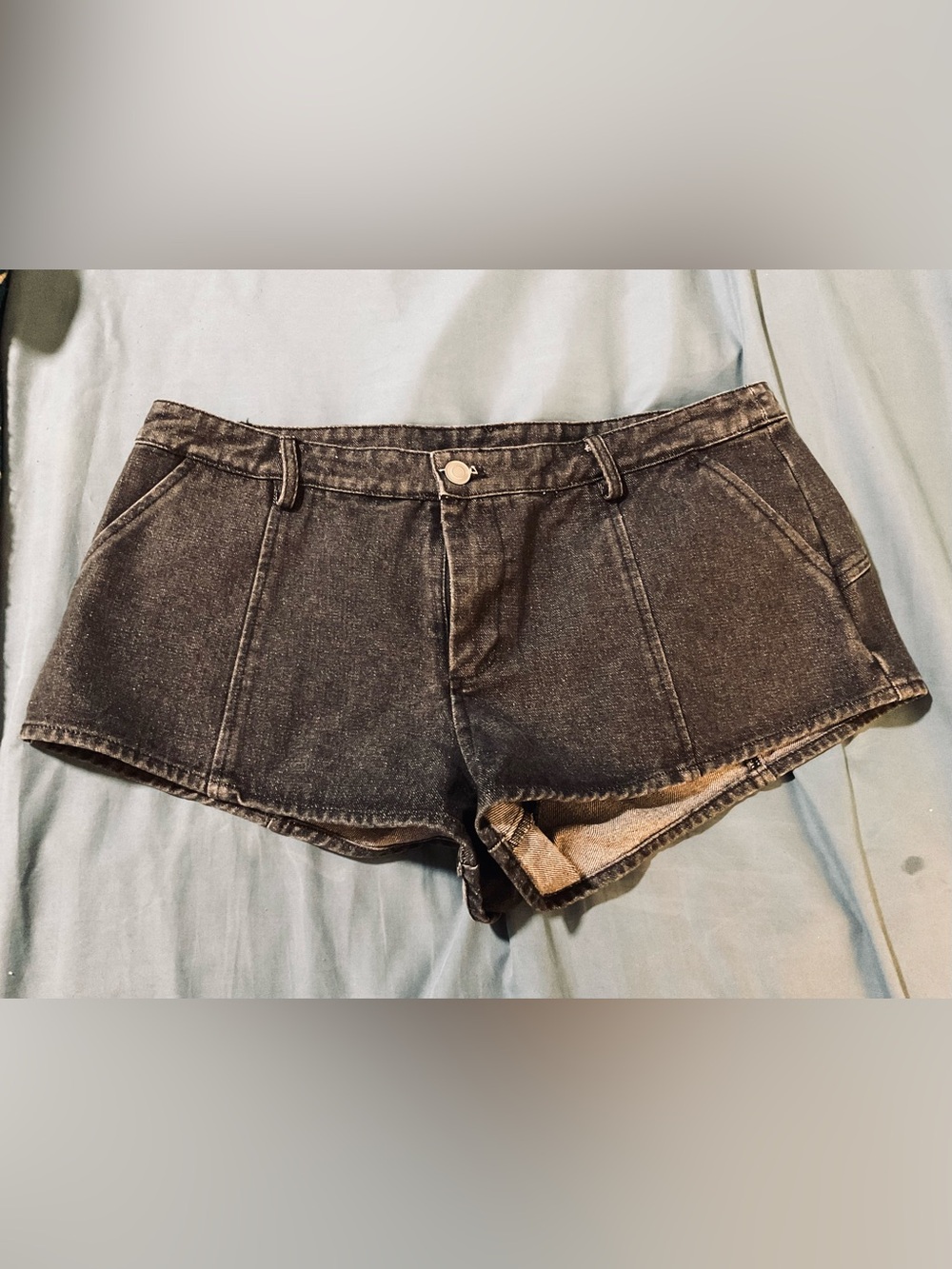 Windsor Women's Washed Black Denim Jean Shorts